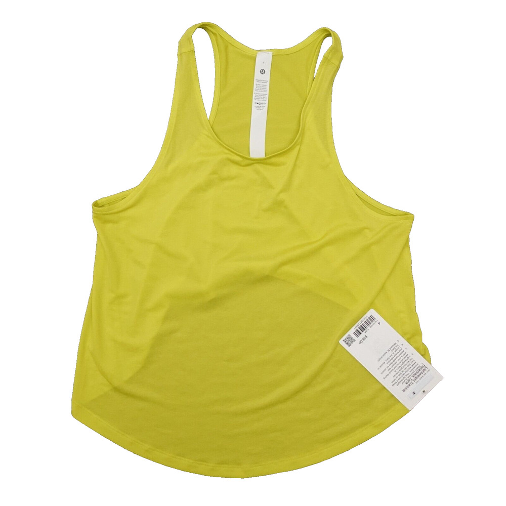 New Lululemon Size 4 Lightweight Training Racerback Tank Relaxed Fit YLSR Yellow